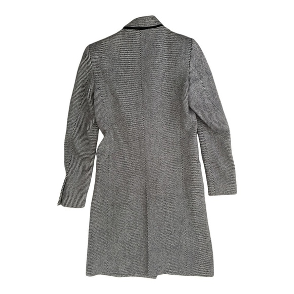 Carine Roitfeld x Uniqlo Houndstooth Gray Black Coat Long Button Up Size XS Wool - Picture 2 of 7